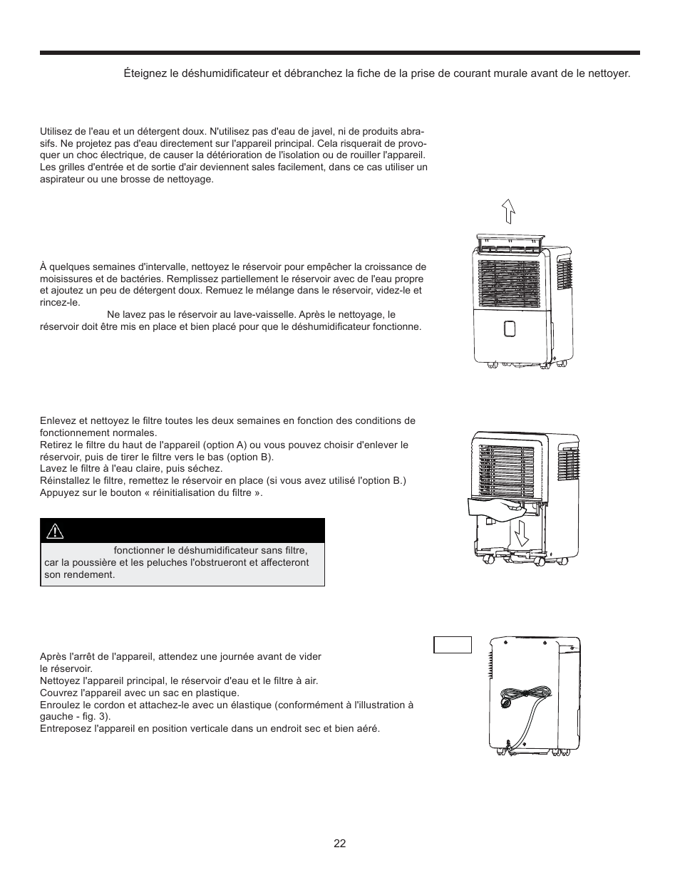 Soins et entretien, Mise en garde | Danby DDR30B1GB User Manual | Page 24 / 39