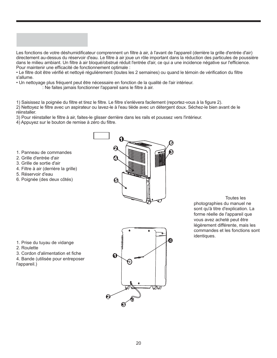 Consignes d'utilisation, Filtre à air | Danby DDR70B1CP User Manual | Page 22 / 39