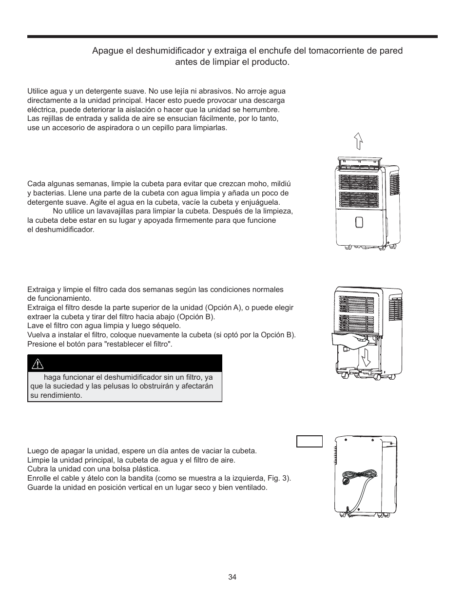Cuidado y mantenimiento, Precaución | Danby DDR70B1CP User Manual | Page 36 / 39