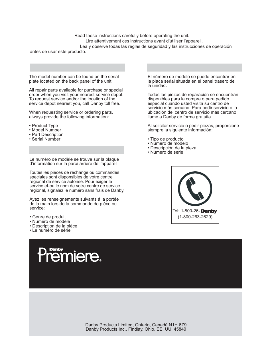 User's manual | Danby DDR70B1CP User Manual | Page 39 / 39