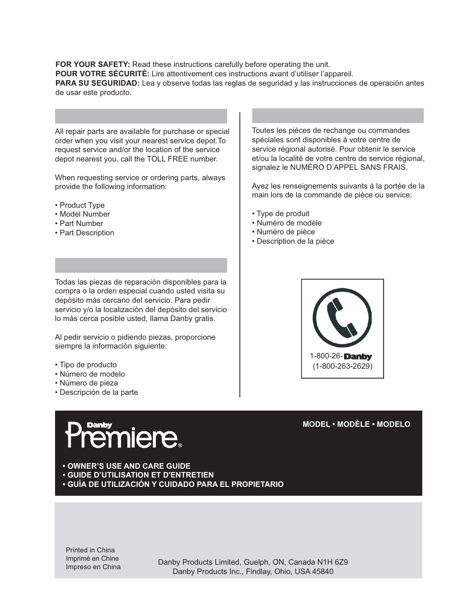 Danby DDR60B3WP User Manual | Page 48 / 48