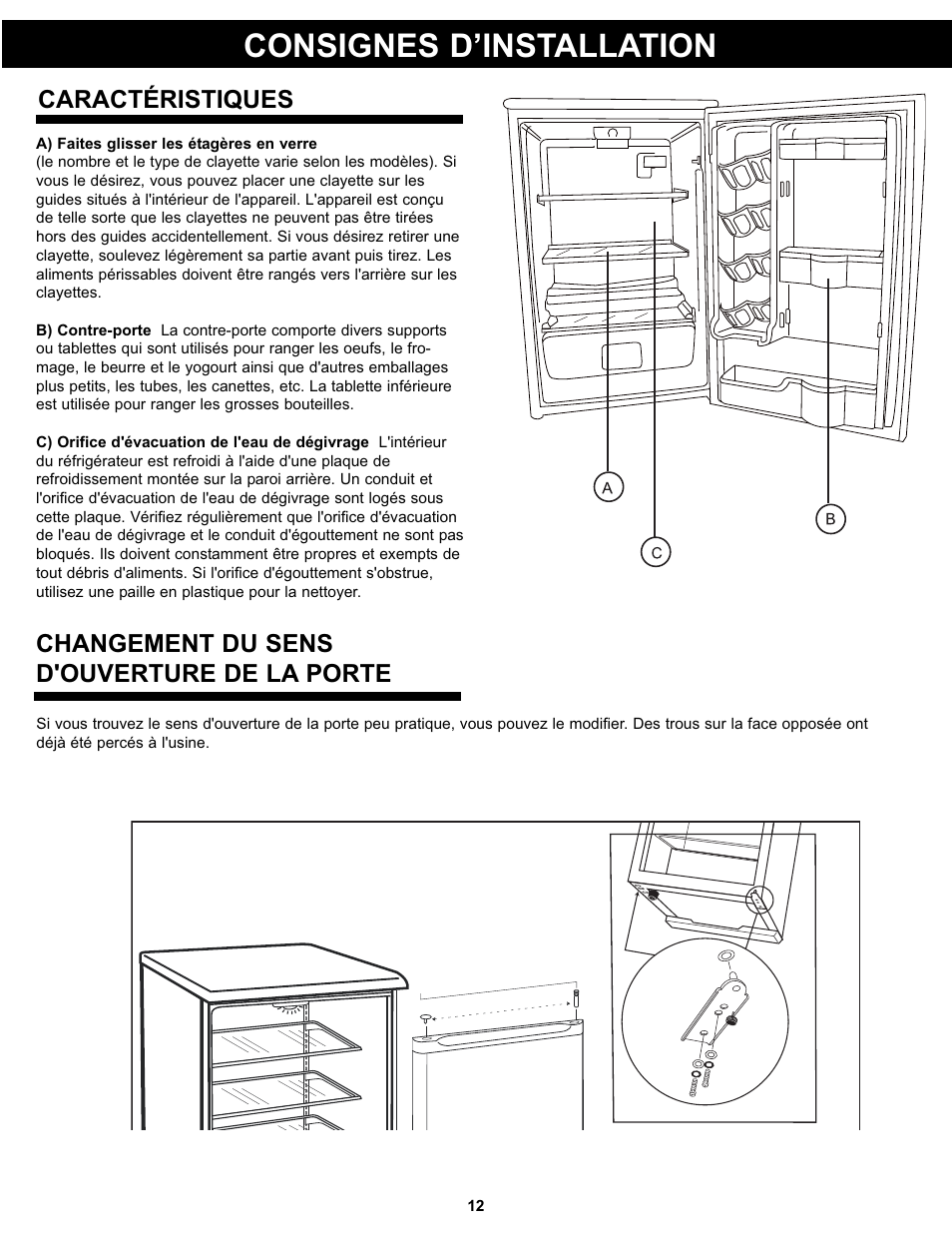 Consignes d’installation | Danby DAR044A5BSLDD User Manual | Page 14 / 27
