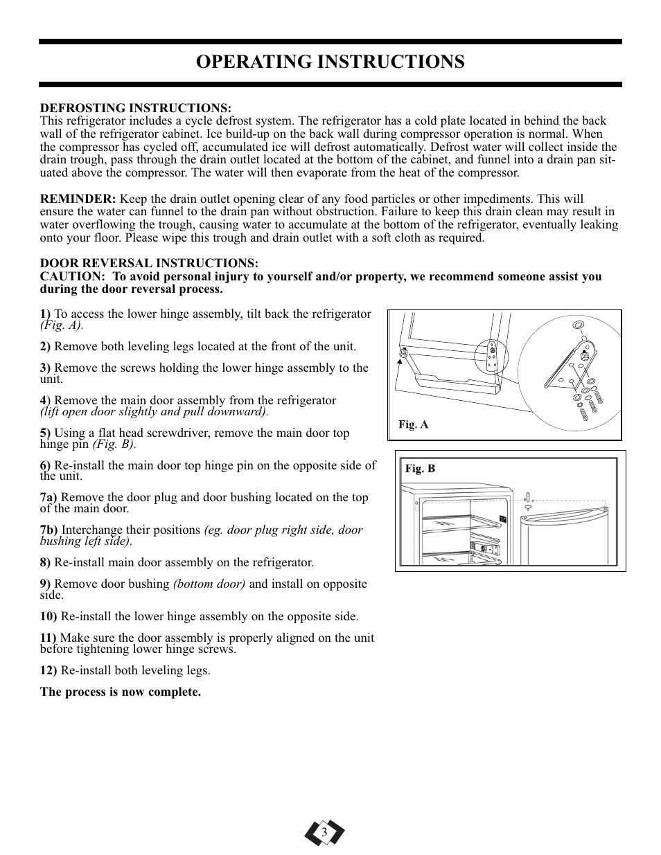 Operating instructions | Danby DAR110A1WDD User Manual | Page 5 / 18