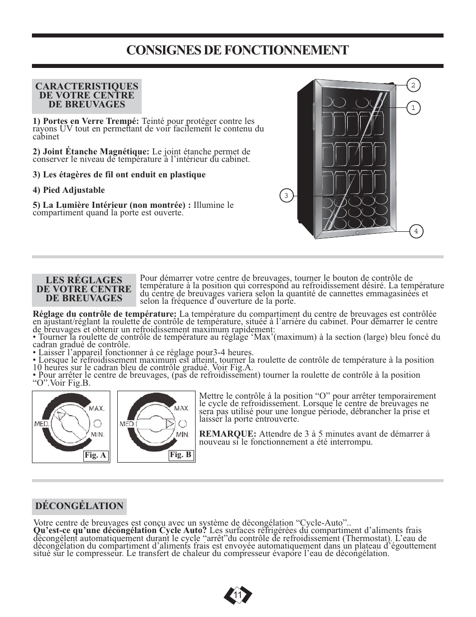 Consignes de fonctionnement | Danby DBC120BLS User Manual | Page 12 / 26