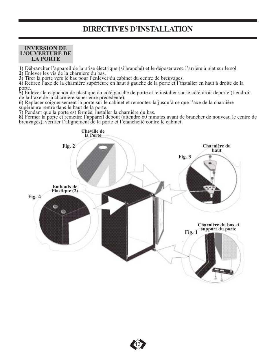 Directives d’installation | Danby DBC120BLS User Manual | Page 14 / 26