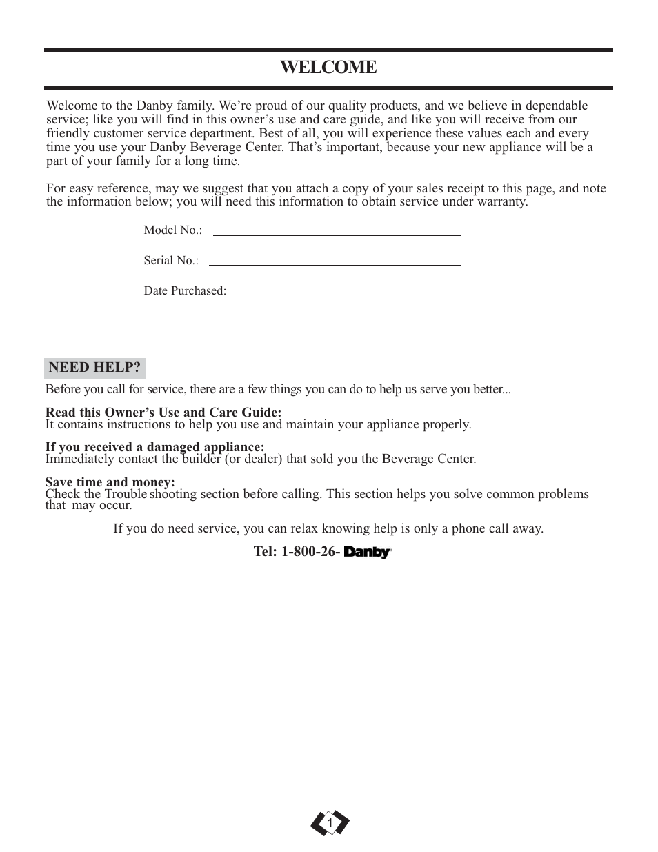 Welcome | Danby DBC120BLS User Manual | Page 2 / 26