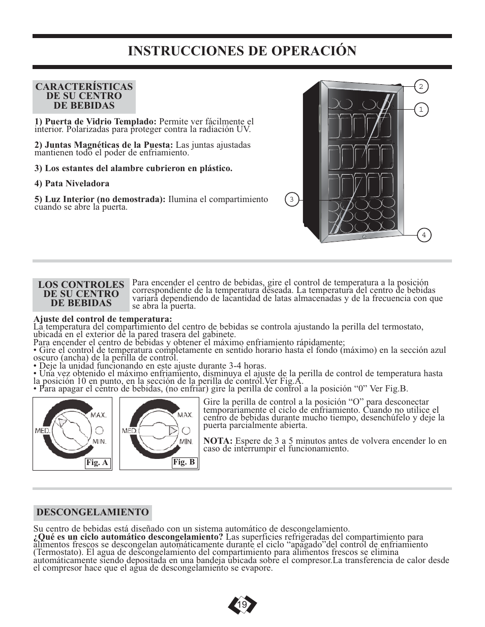 Instrucciones de operación | Danby DBC120BLS User Manual | Page 20 / 26