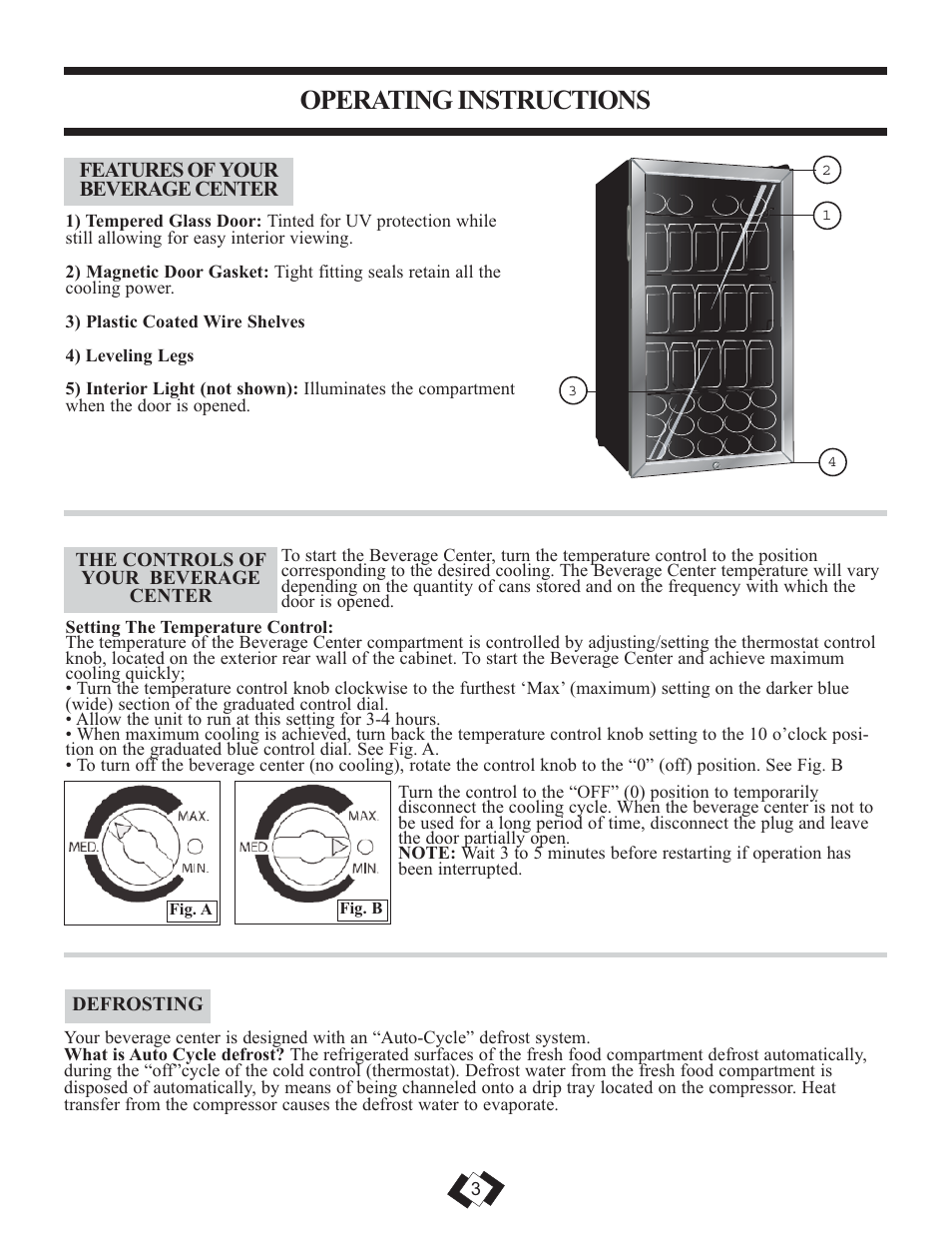 Operating instructions | Danby DBC120BLS User Manual | Page 4 / 26