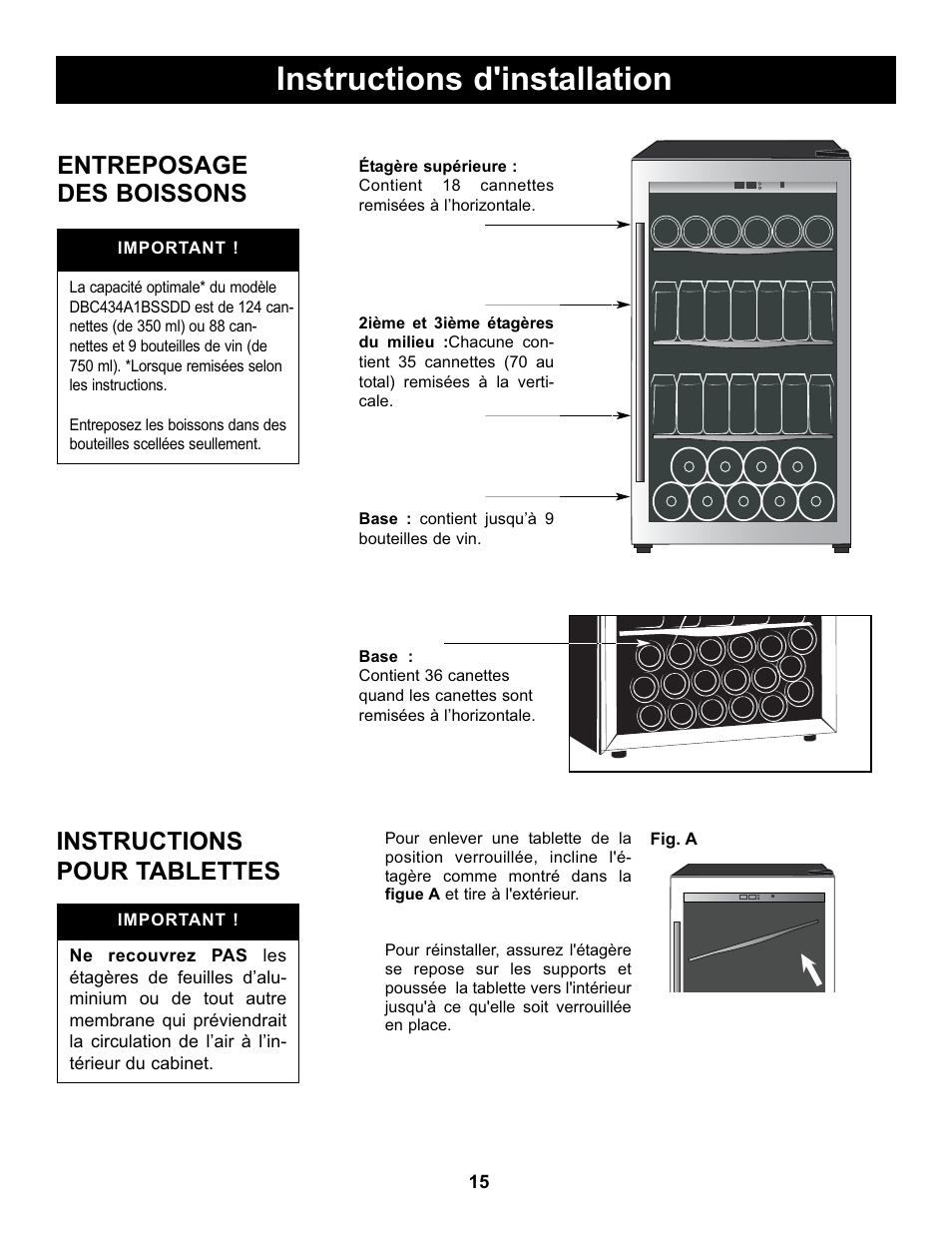 Instructions d'installation | Danby DBC434A1BSSDD User Manual | Page 17 / 33