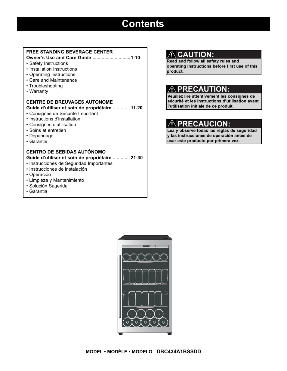 Danby DBC434A1BSSDD User Manual | Page 2 / 33