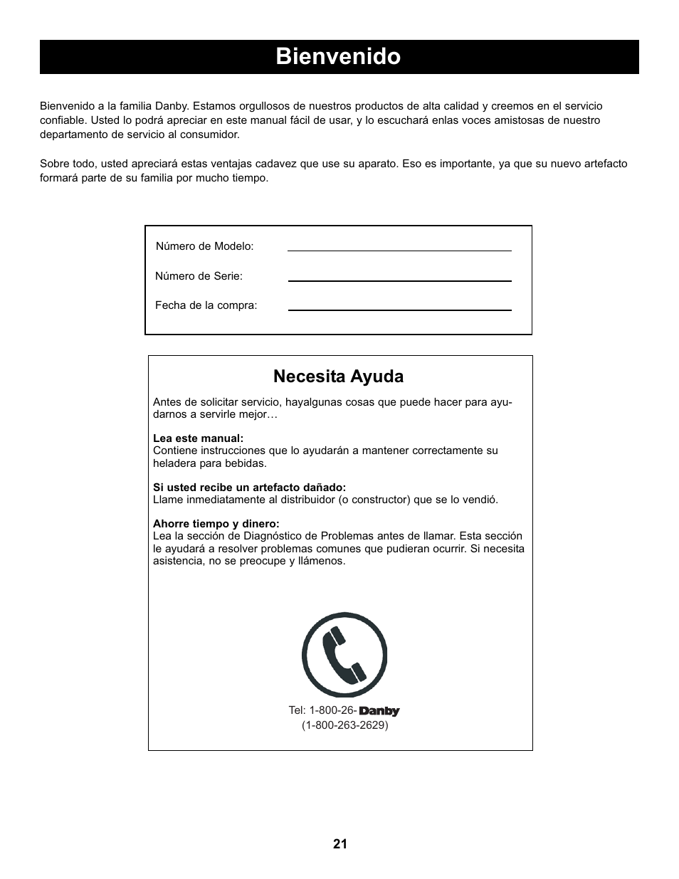 Bienvenido, Necesita ayuda | Danby DBC434A1BSSDD User Manual | Page 23 / 33