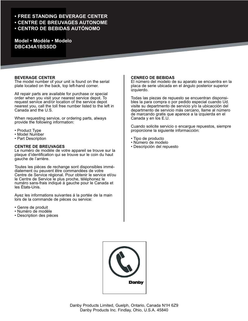 Danby DBC434A1BSSDD User Manual | Page 33 / 33