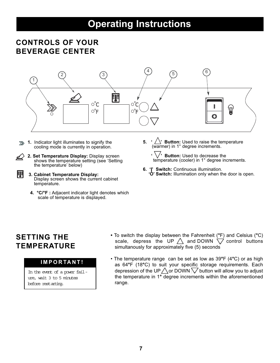 Operating instructions | Danby DBC434A1BSSDD User Manual | Page 9 / 33