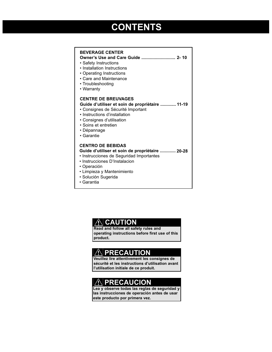 Danby DBC93BLSDD User Manual | Page 2 / 30