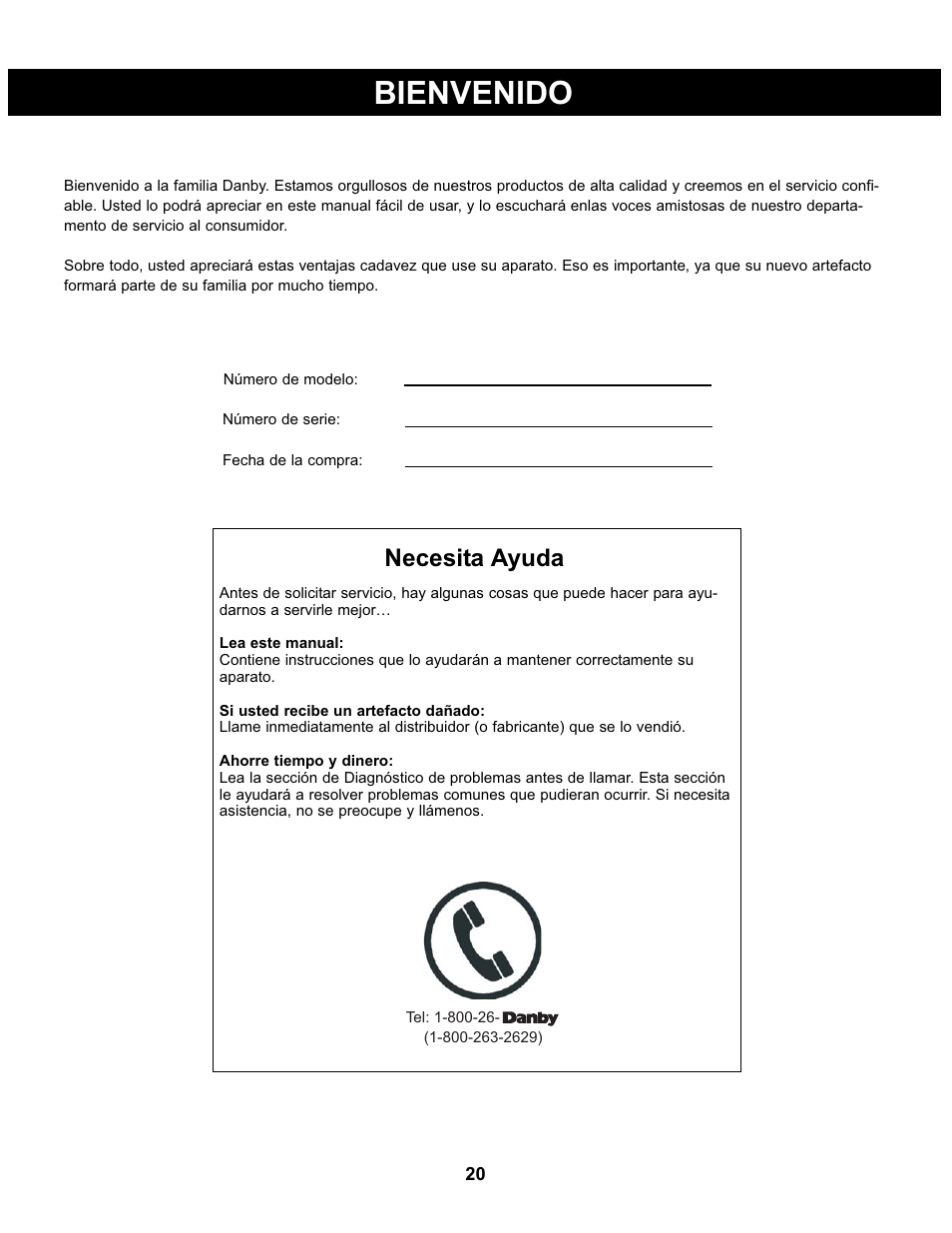 Bienvenido, Necesita ayuda | Danby DBC93BLSDD User Manual | Page 21 / 30
