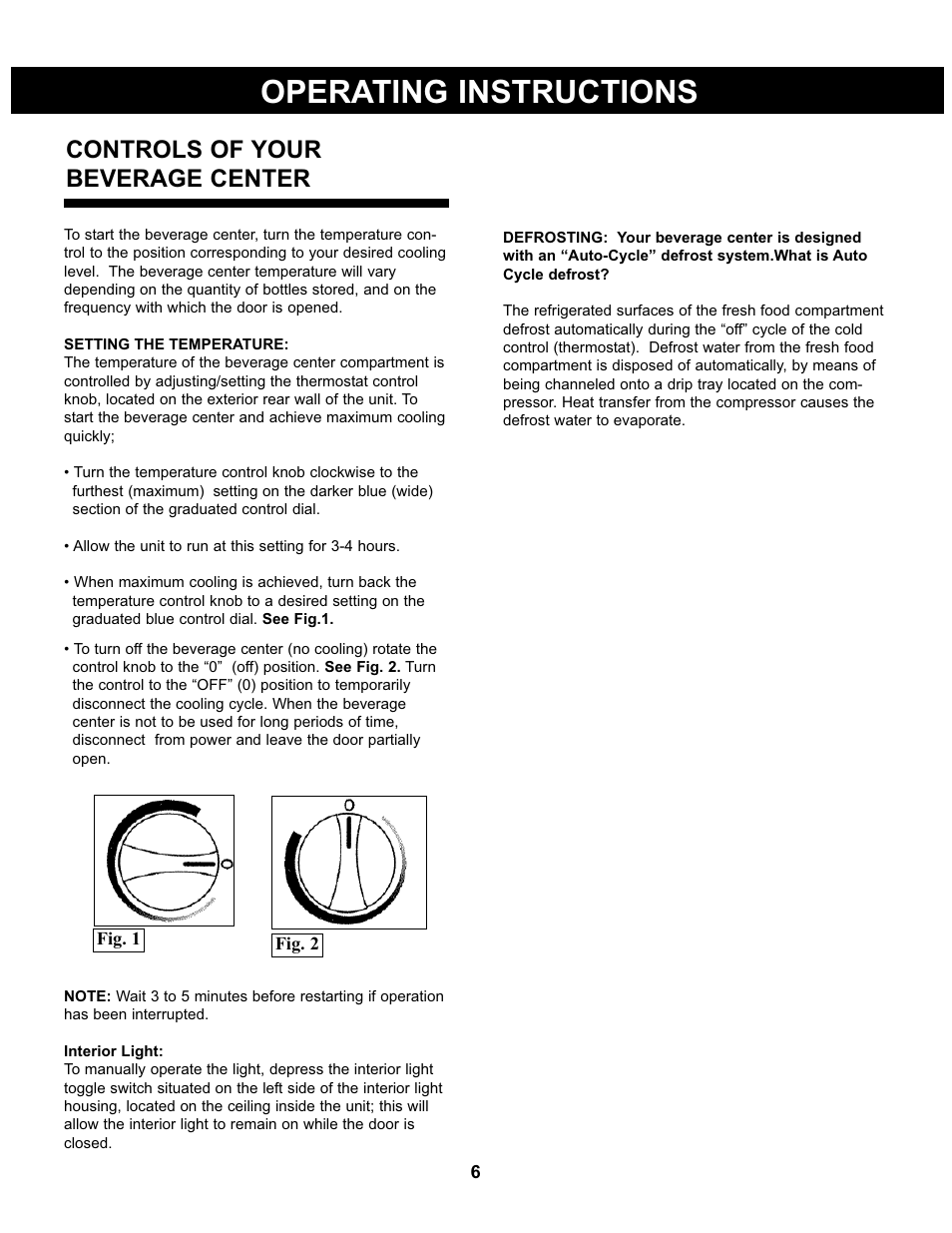 Operating instructions, Controls of your beverage center | Danby DBC93BLSDD User Manual | Page 7 / 30