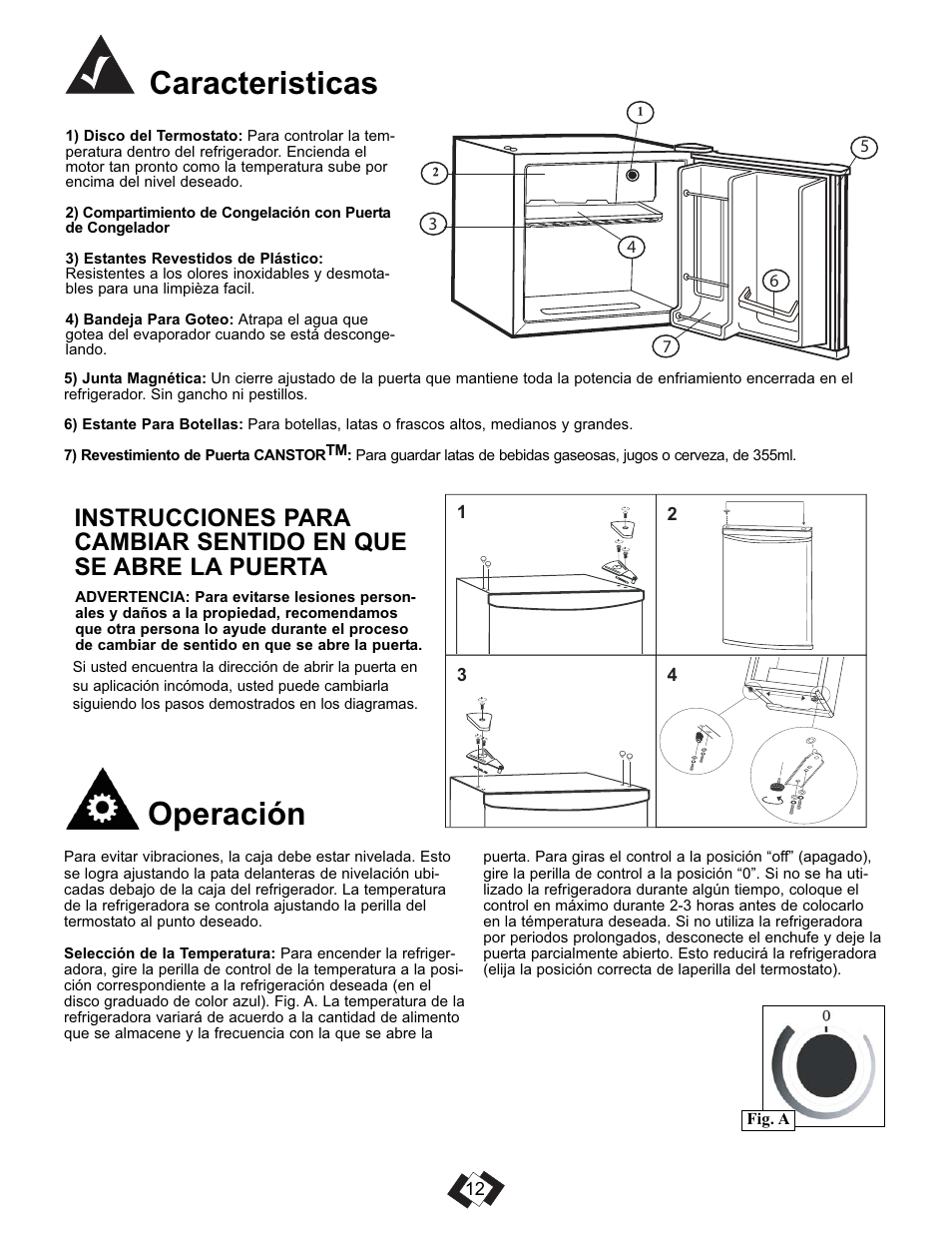 Caracteristicas operación | Danby DCR016A3WDB User Manual | Page 13 / 17