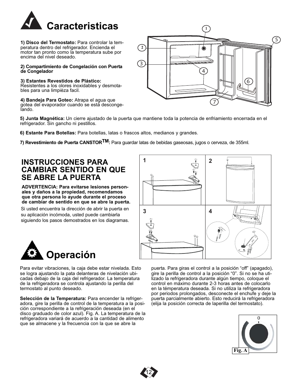 Caracteristicas operación | Danby DCR016A3BSLDD User Manual | Page 14 / 18