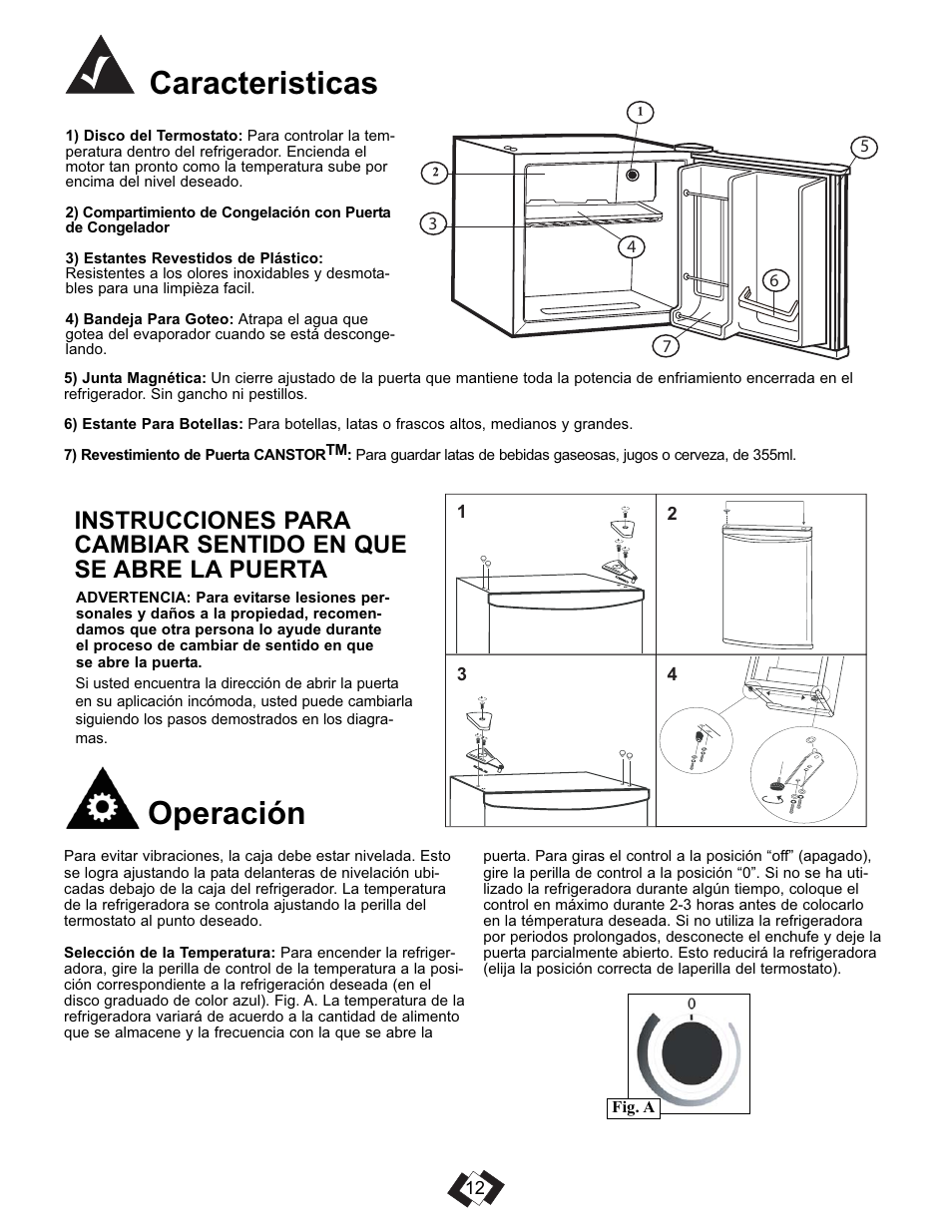 Caracteristicas operación | Danby DCR016A3WDEDB User Manual | Page 13 / 17