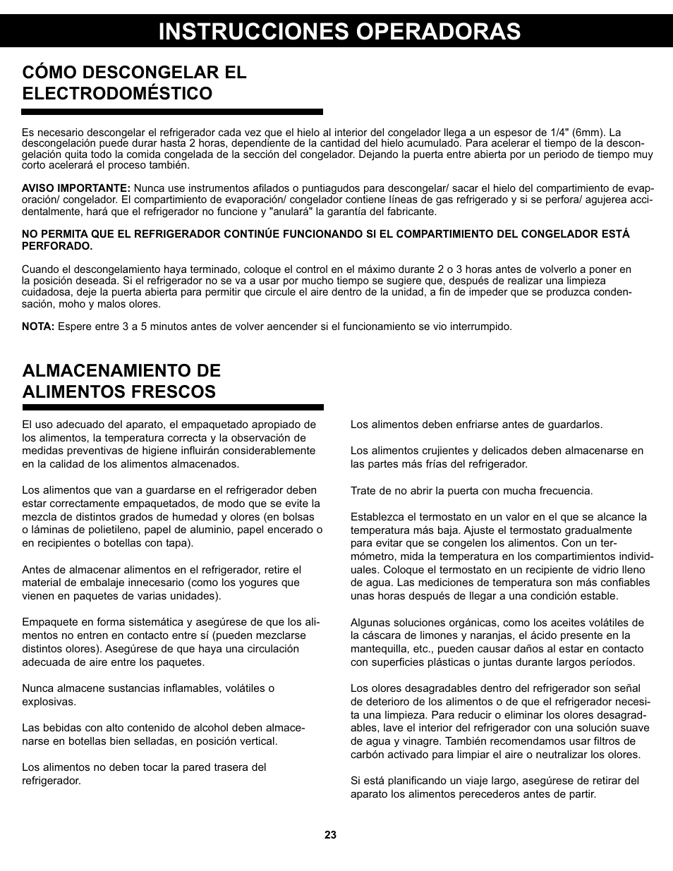 Instrucciones operadoras | Danby DCR031B1WDD User Manual | Page 25 / 30
