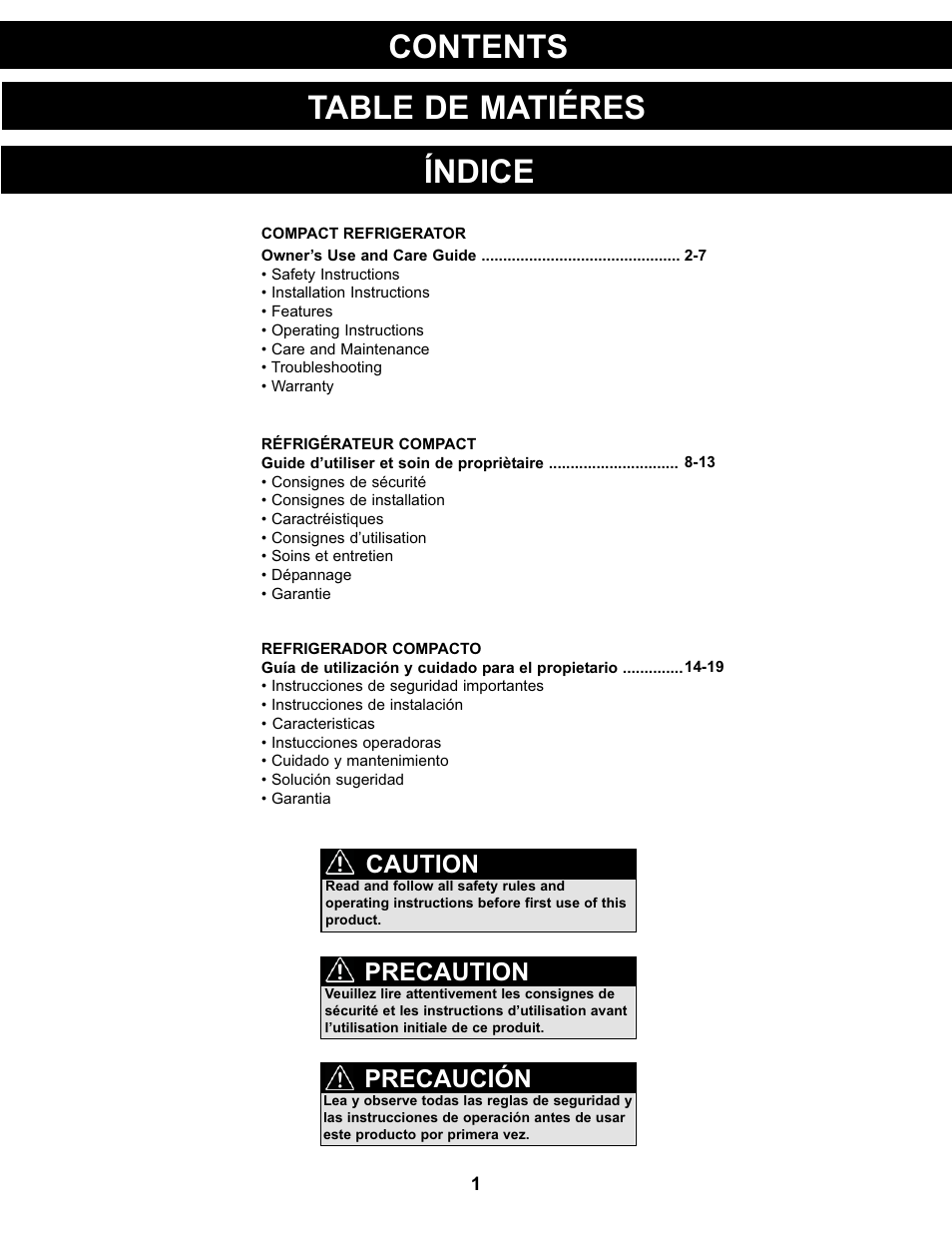 Danby DCR032A2WDB User Manual | Page 2 / 21