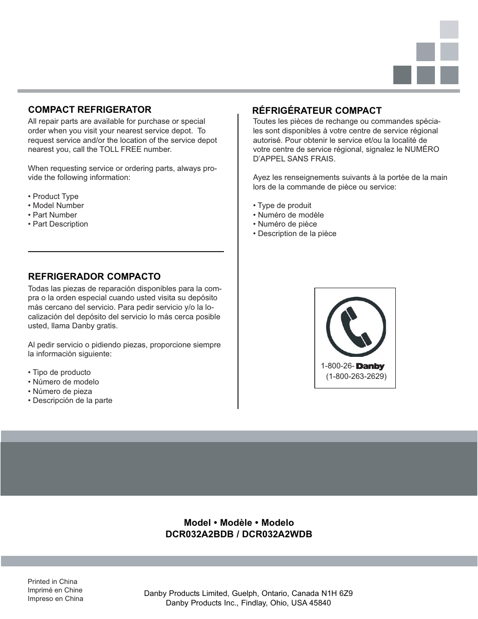 Danby DCR032A2WDB User Manual | Page 21 / 21
