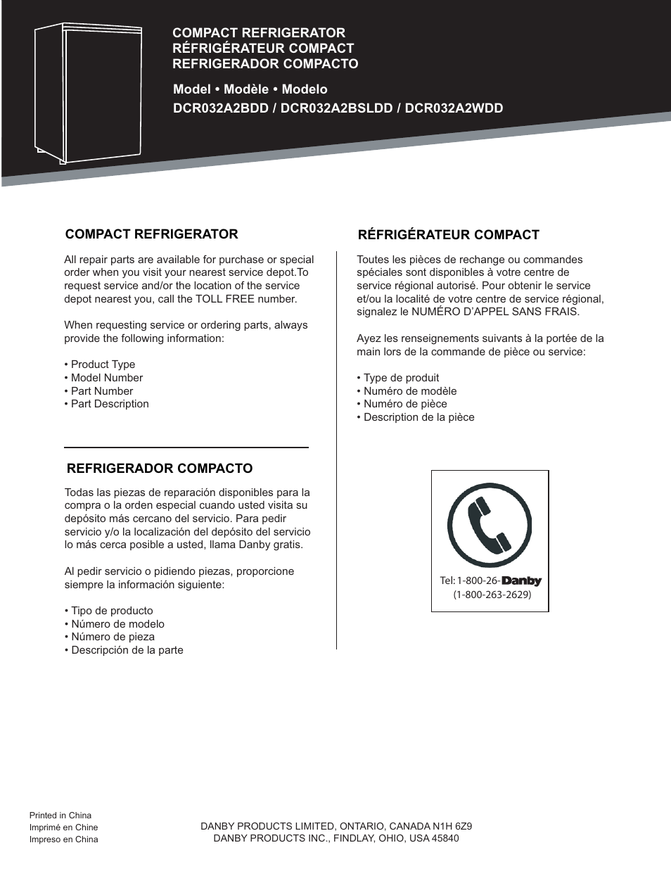 Danby DCR032A2WDD User Manual | Page 21 / 21