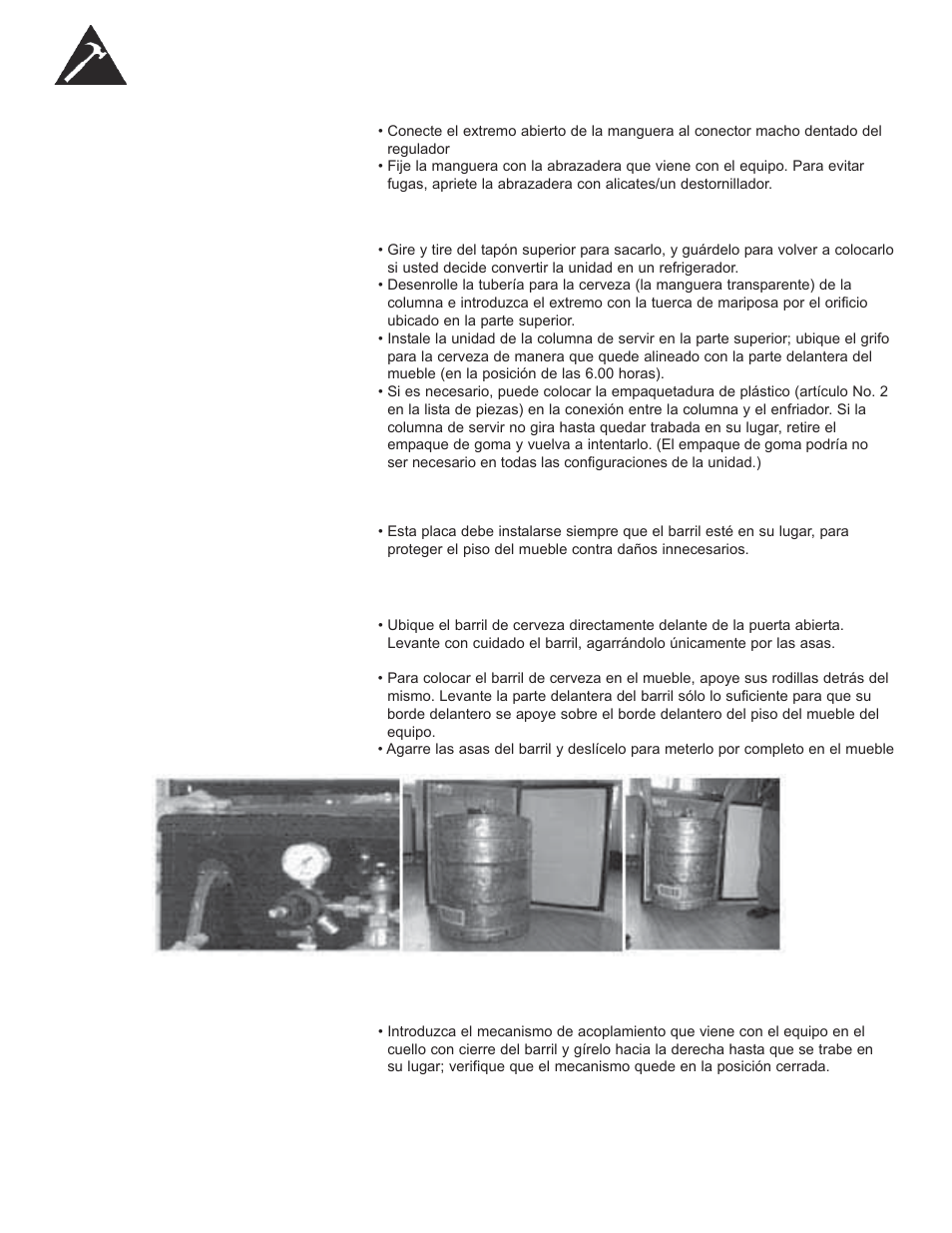 Instalación de la columna de servir, Instalación de la placa protectora de metal | Danby DCR033B1BDB User Manual | Page 39 / 46