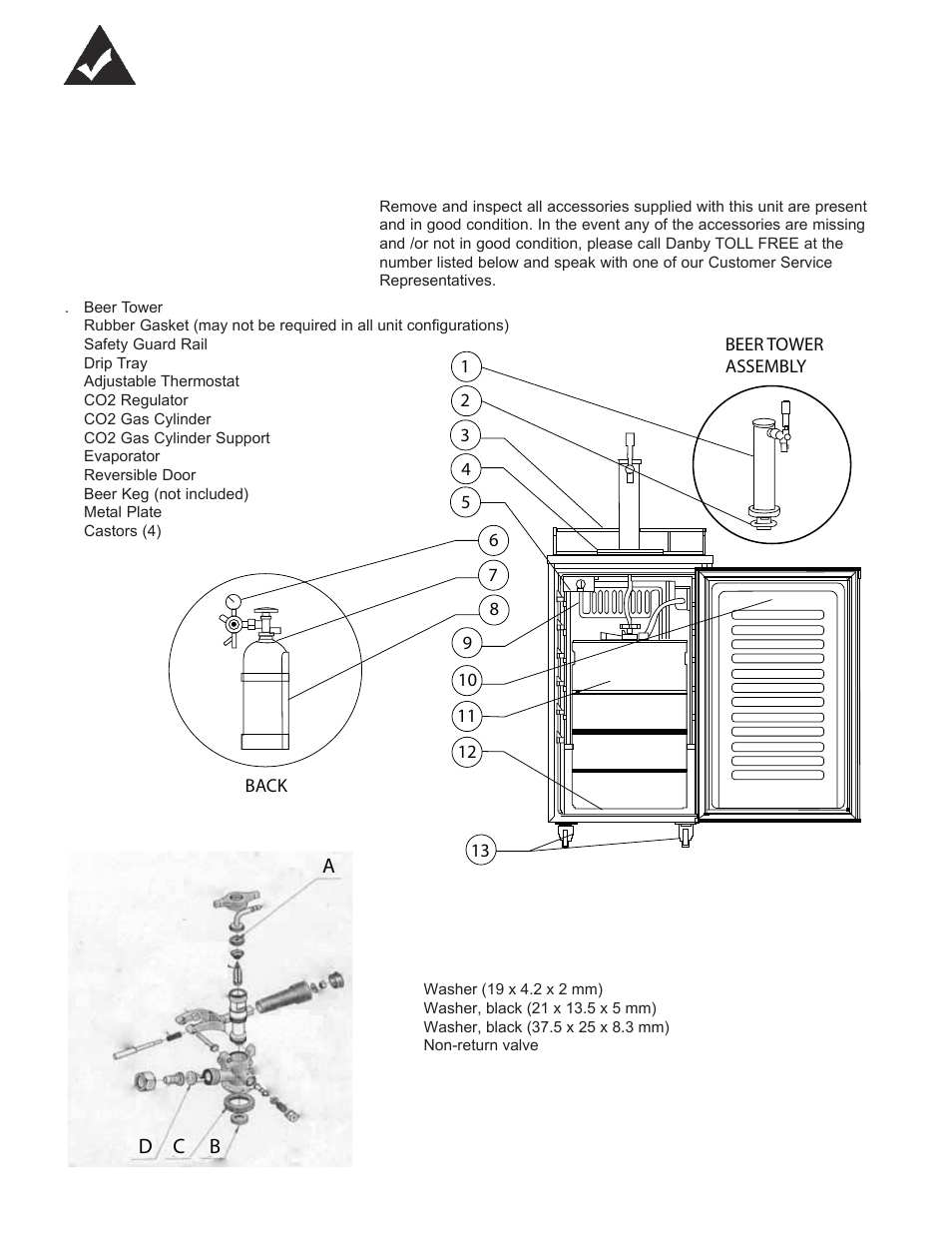 Features, Included accessories, Spare parts | Danby DCR033B1BDB User Manual | Page 7 / 46