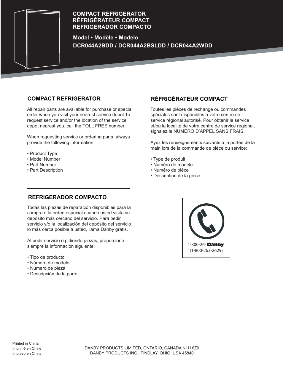 Danby DCR044A2WDD User Manual | Page 21 / 21