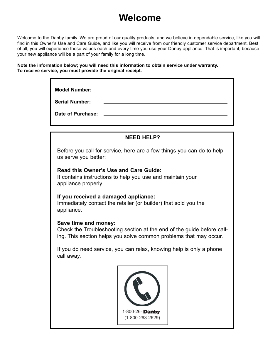 Welcome | Danby DFF100C1WDB User Manual | Page 3 / 33
