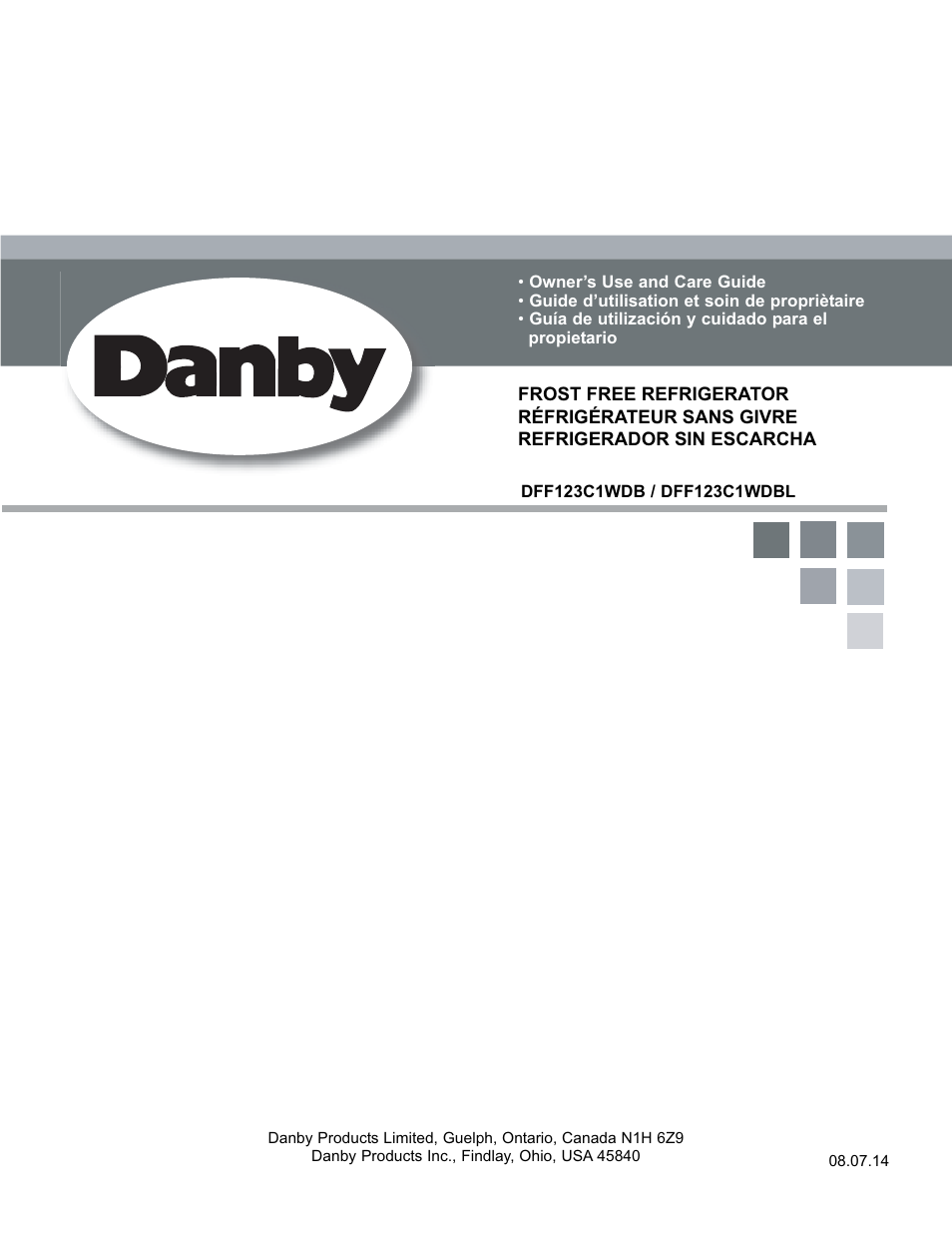 Danby DFF123C1WDBL User Manual | 32 pages