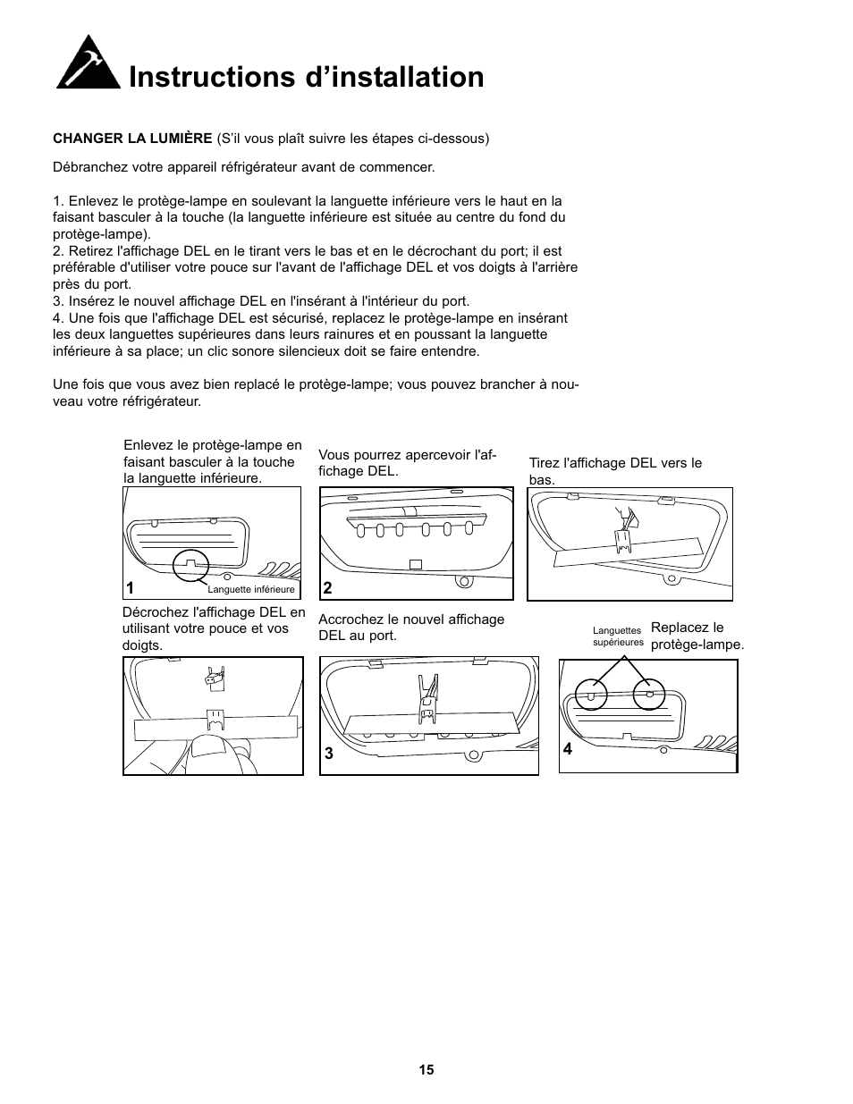 Instructions d’installation | Danby DFF123C1WDBL User Manual | Page 17 / 32