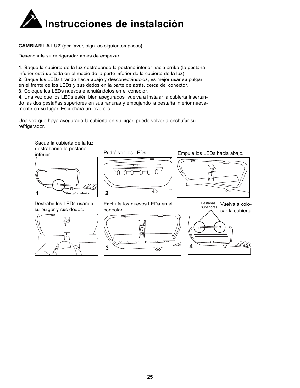 Instrucciones de instalación | Danby DFF123C1WDBL User Manual | Page 27 / 32