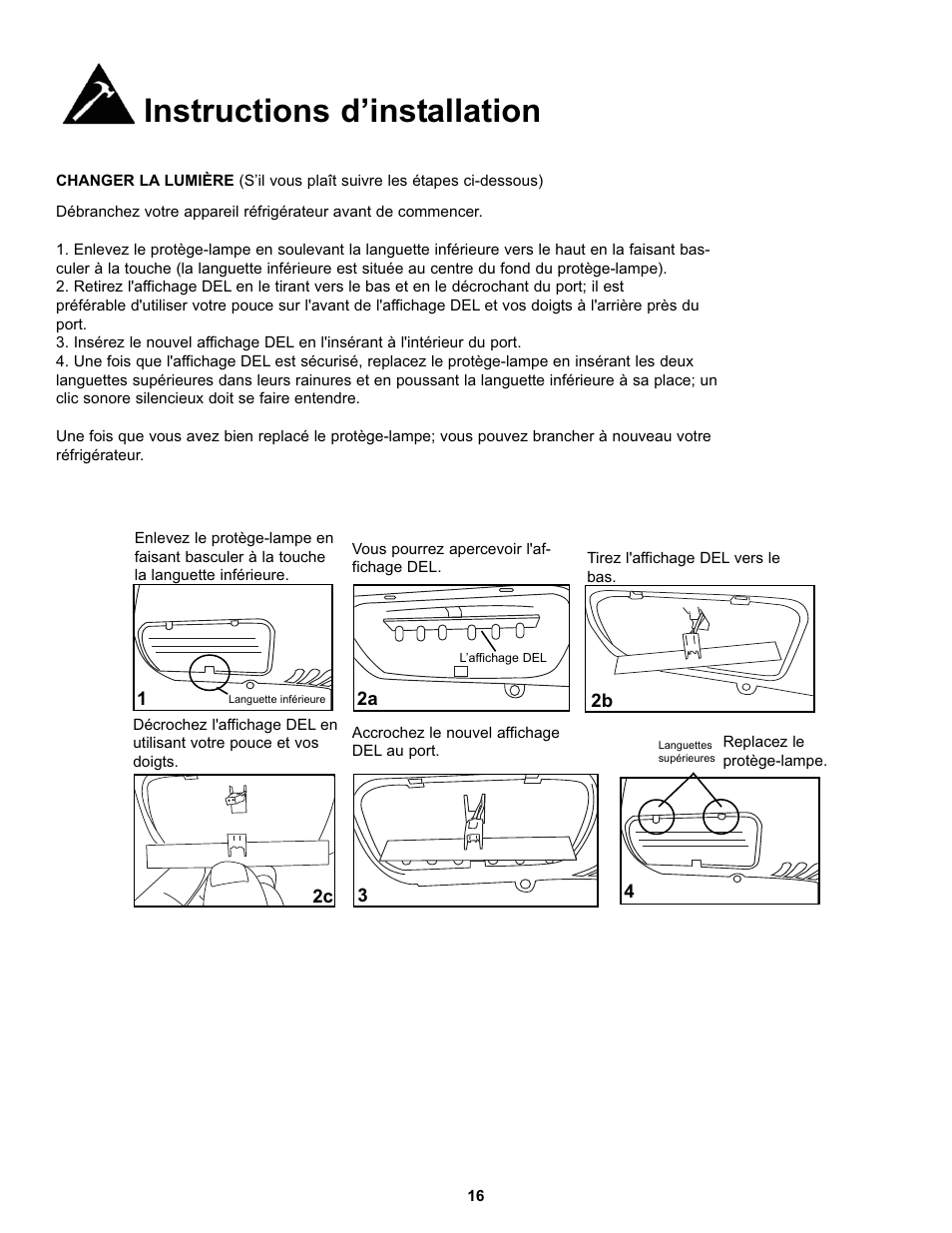 Instructions d’installation | Danby DFF123C2BSSDD User Manual | Page 19 / 34