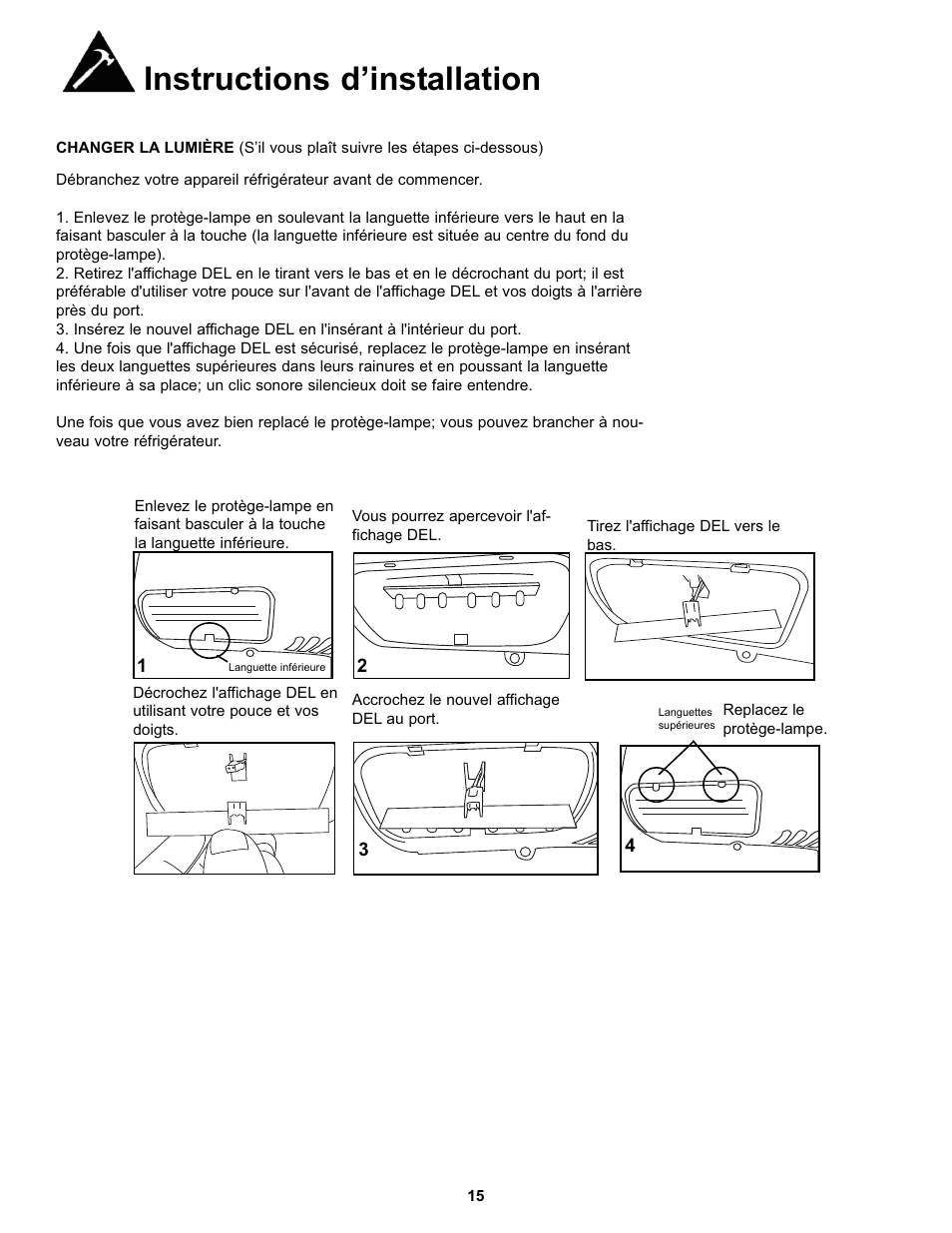 Instructions d’installation | Danby DFF123C2WDD User Manual | Page 17 / 32