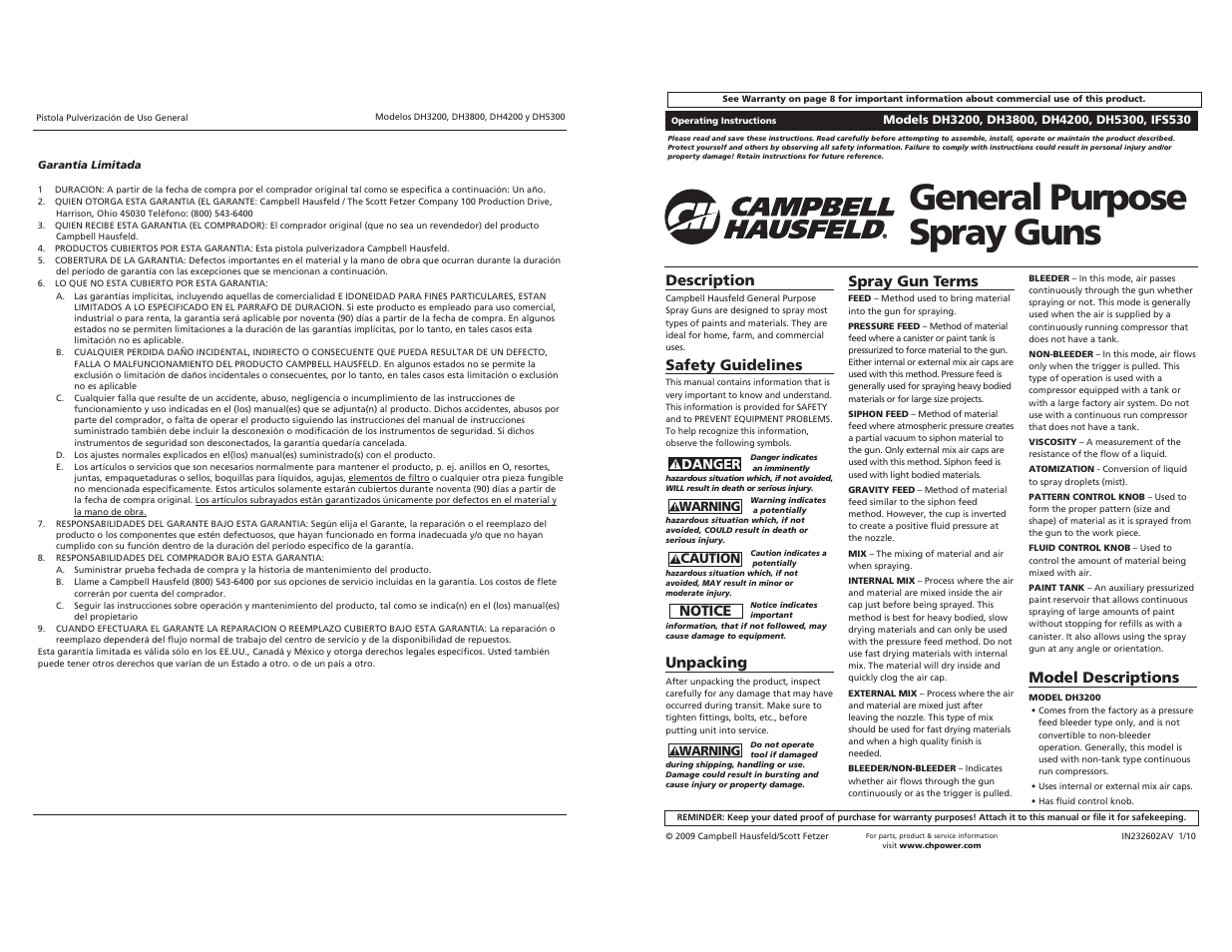 Campbell Hausfeld IFS530  EN User Manual | 12 pages