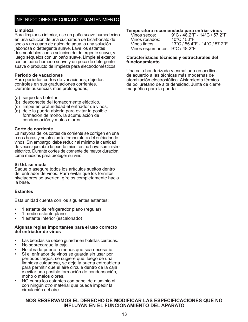 Danby DWC172BLPDB User Manual | Page 14 / 17