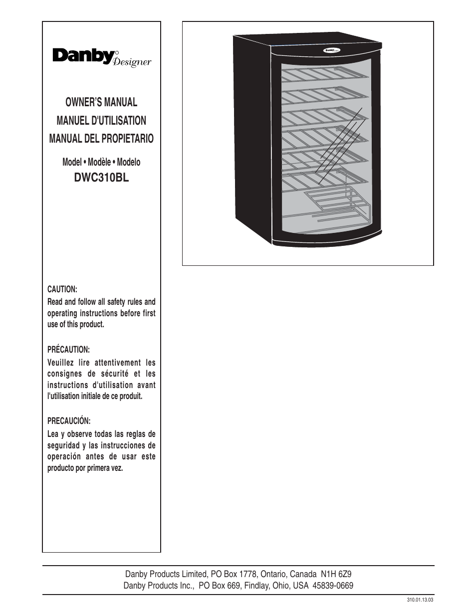 Danby DWC310BL User Manual | 14 pages