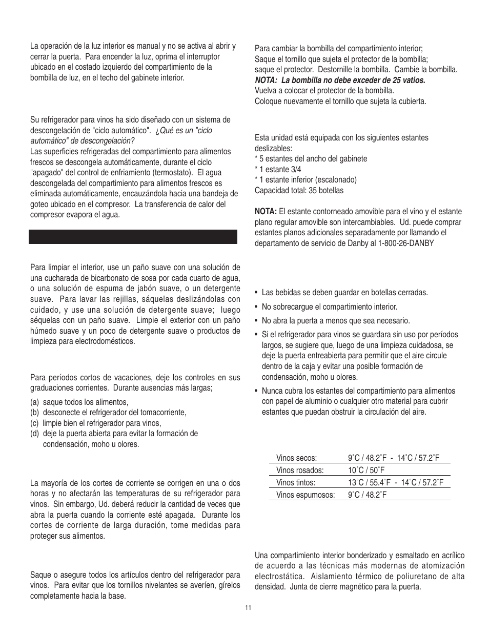 Danby DWC310BL User Manual | Page 12 / 14