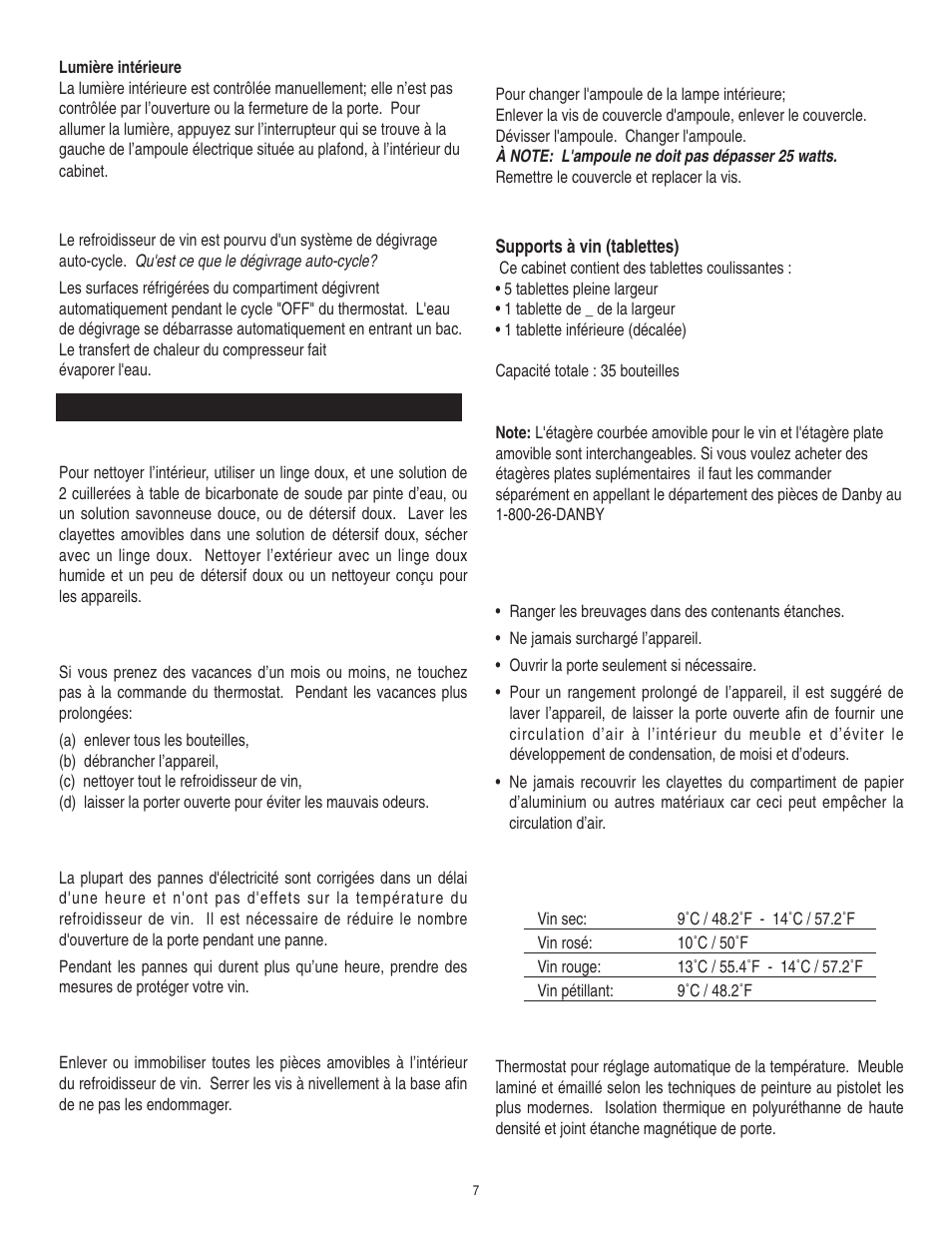 Danby DWC310BL User Manual | Page 8 / 14