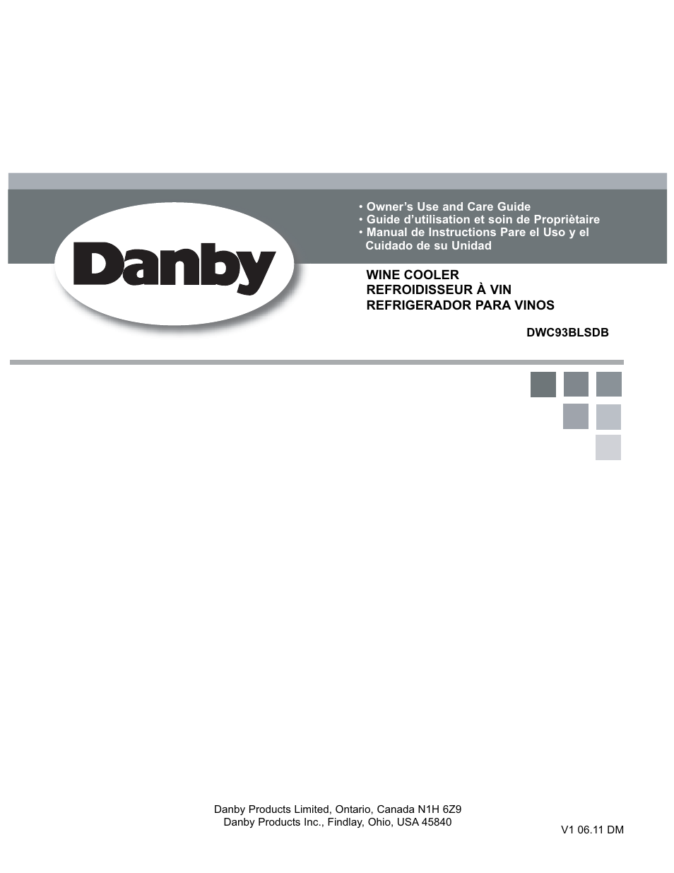 Danby DWC93BLSDB User Manual | 30 pages