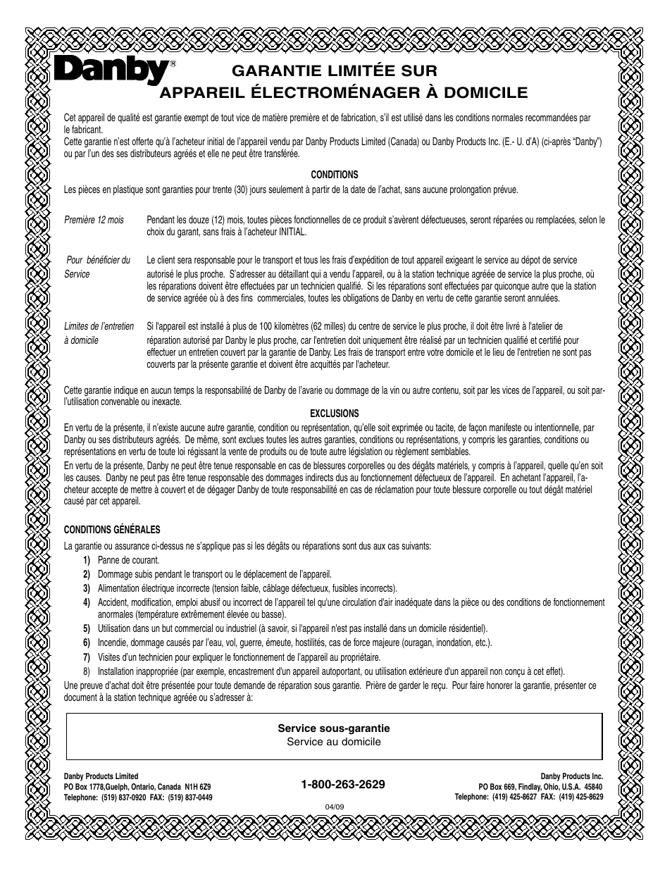 Danby DWC93BLSDB User Manual | Page 20 / 30