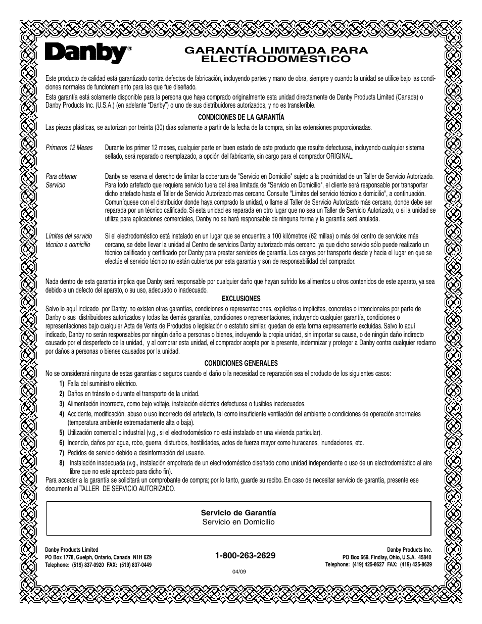 Danby DWC93BLSDB User Manual | Page 29 / 30