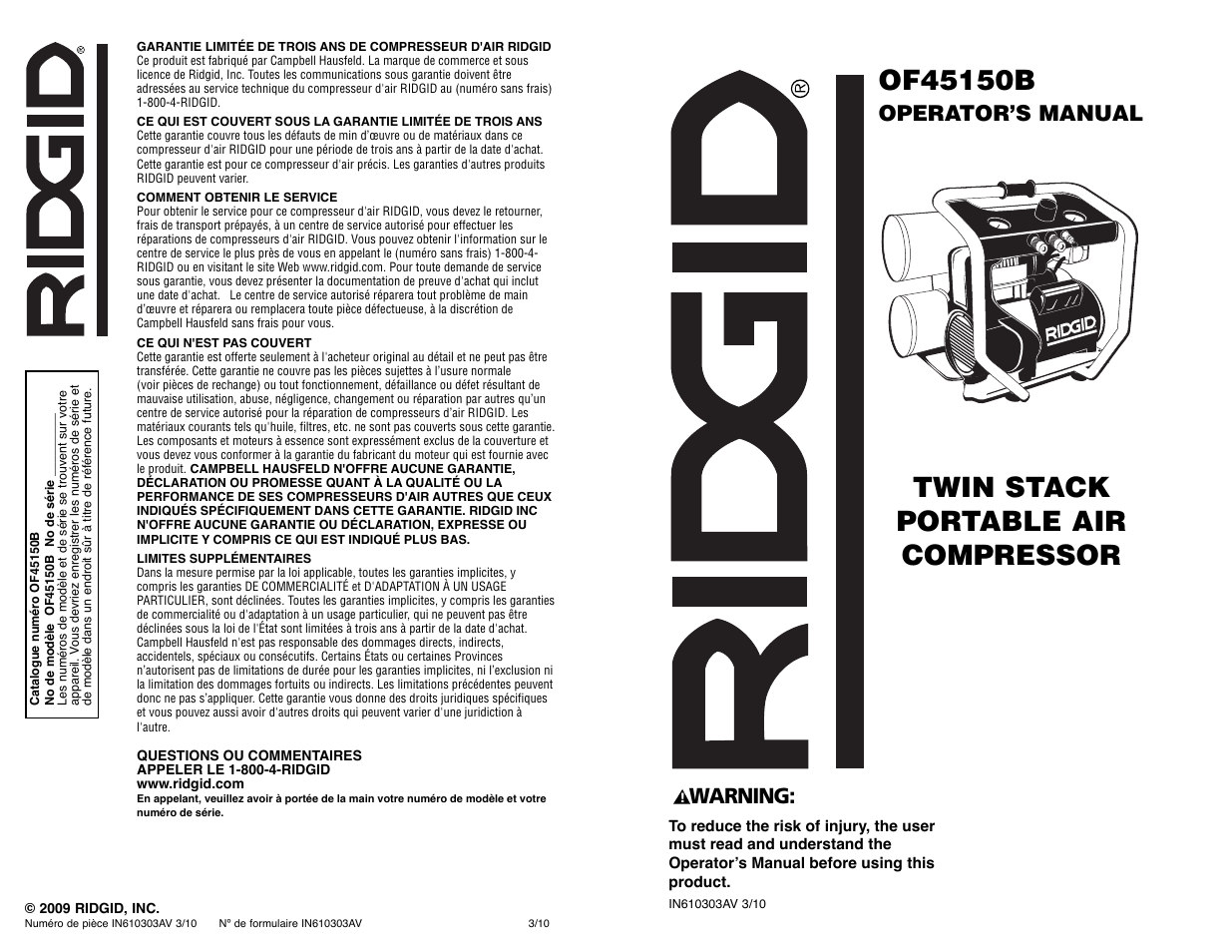 Campbell Hausfeld IN610303AV User Manual | 36 pages
