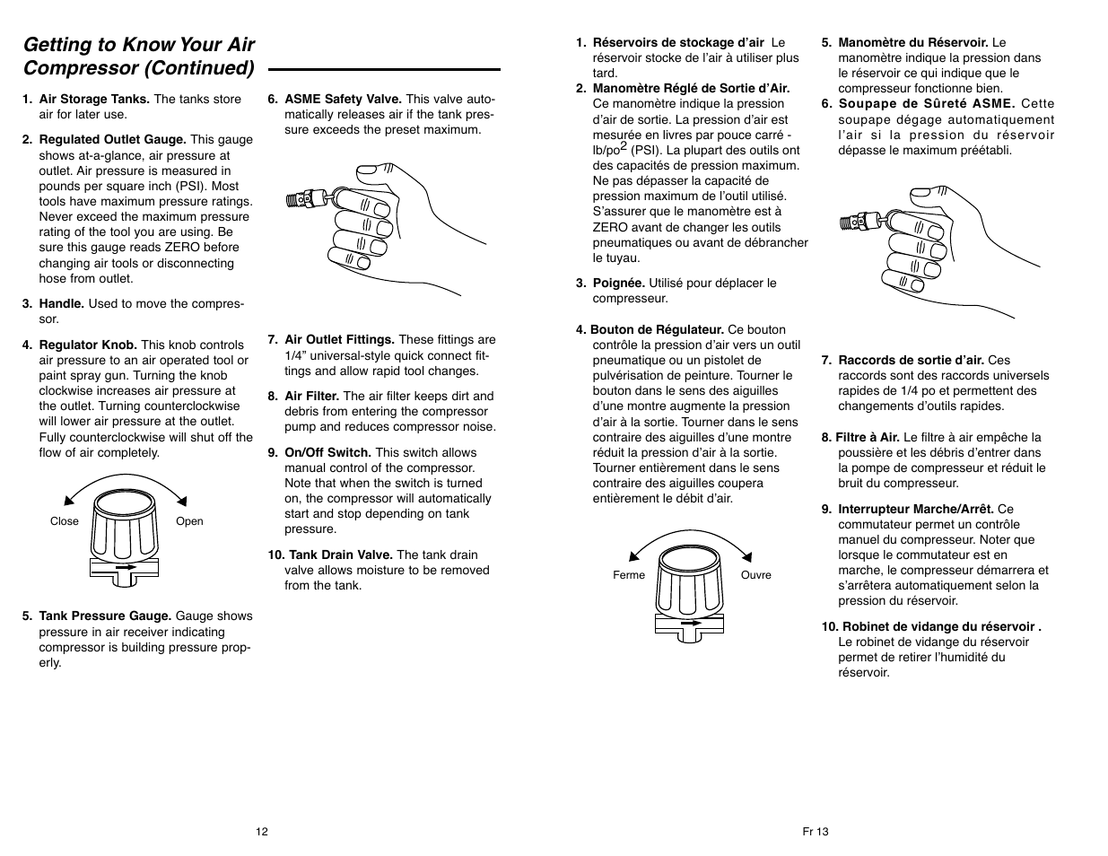 Getting to know your air compressor (continued) | Campbell Hausfeld IN610303AV User Manual | Page 12 / 36