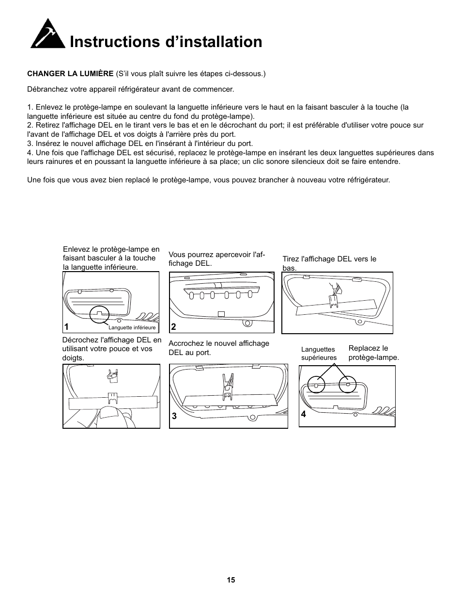 Instructions d’installation | Danby SYFF123C1WL User Manual | Page 17 / 32