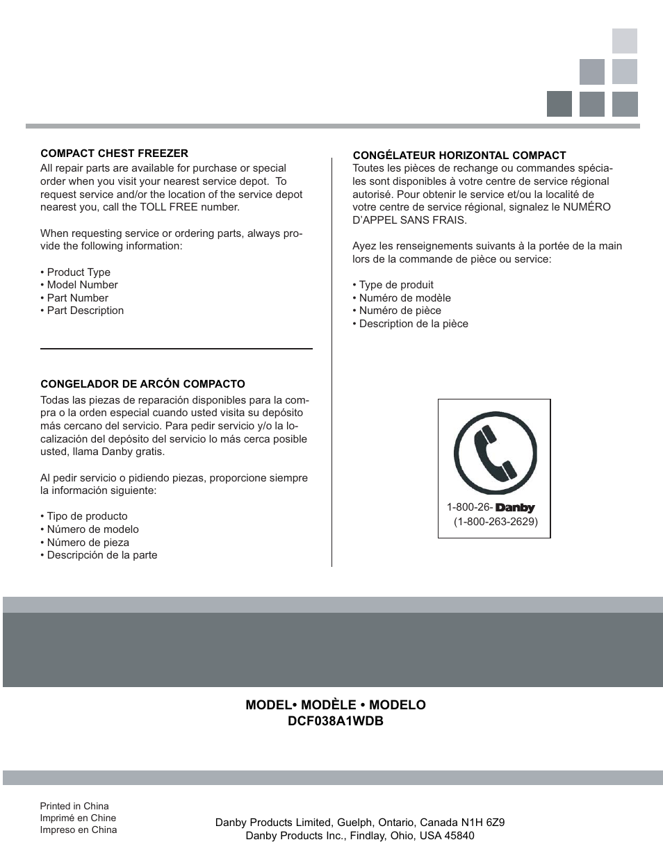 Danby DCF038A1WDB User Manual | Page 24 / 24