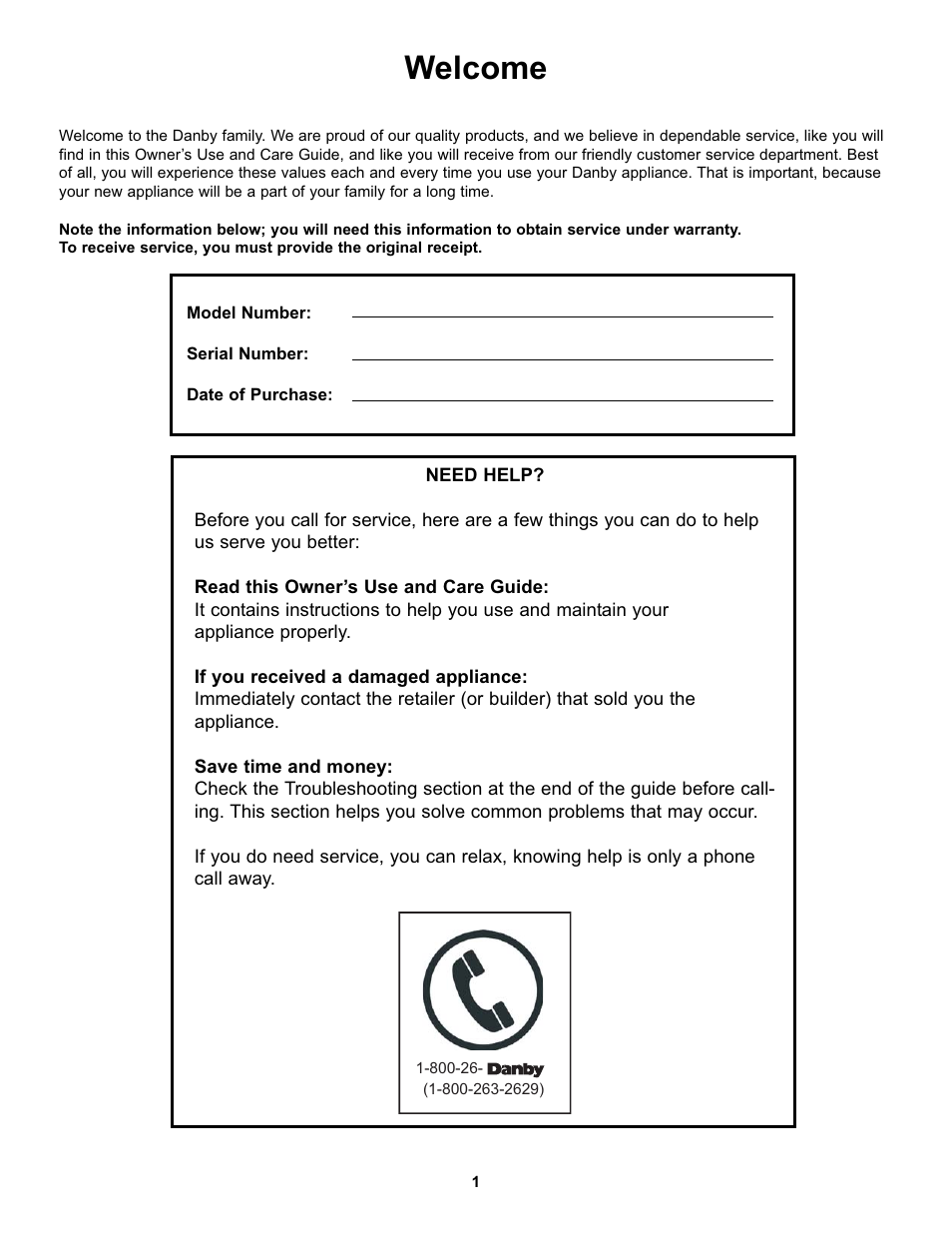 Welcome | Danby DCF038A1WDB User Manual | Page 3 / 24
