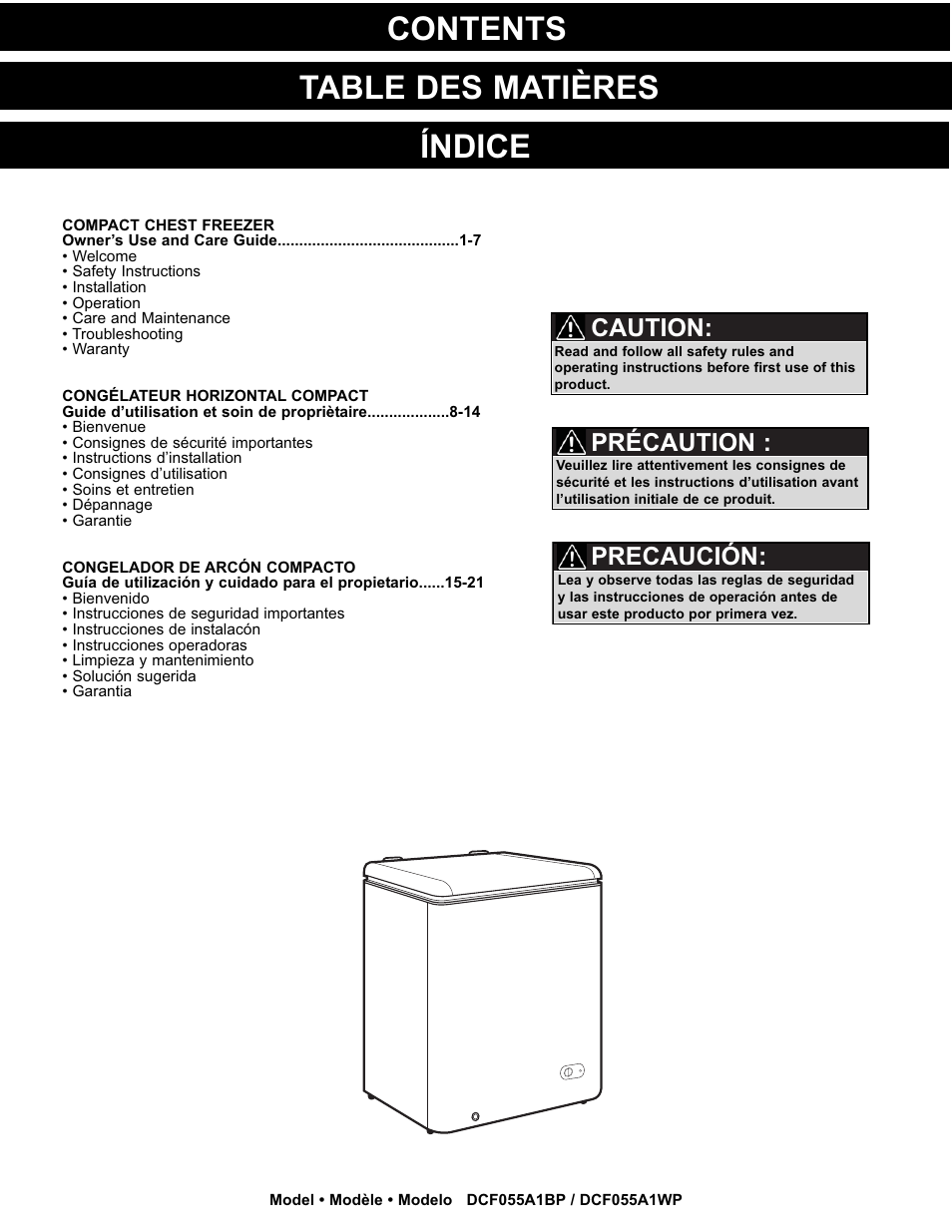 Danby DCF055A1WP User Manual | Page 2 / 24